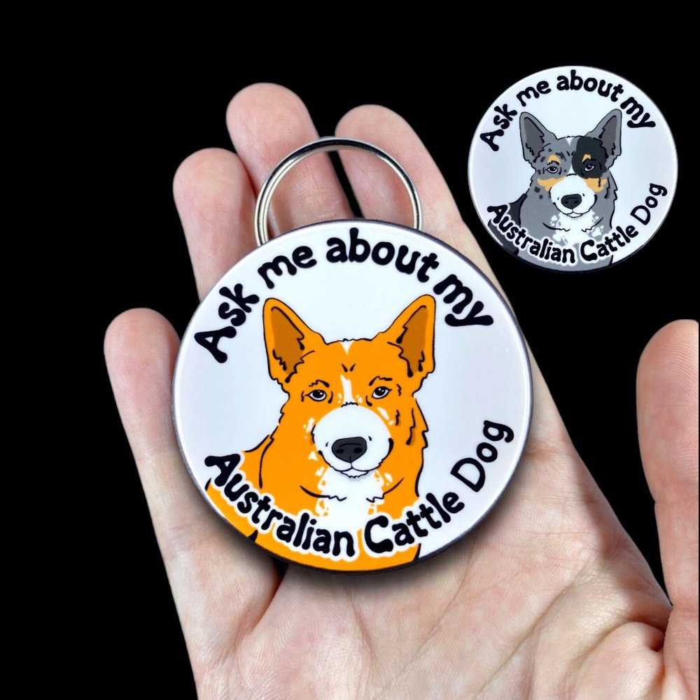 Australian Cattle Dog Bottle Opener Keychain Handmade Gifts & Accessories 2.25"